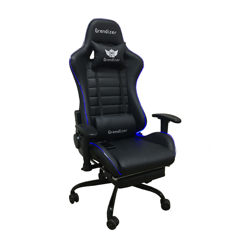 Игровой стул из синтетической кожи RGB с массажной функцией RGB-светильниками и высоким комфортом