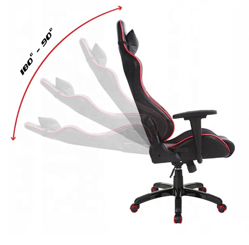 HCYZ RGB LED Light PC Gamer Chair с регулируемой спинкой 90-180 и функцией массажа